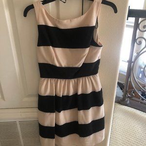 Black and Cream Striped Dress (Never Worn)